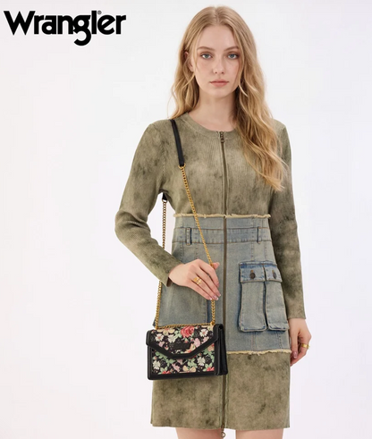 Wrangler Floral Print Chain Crossbody Bag