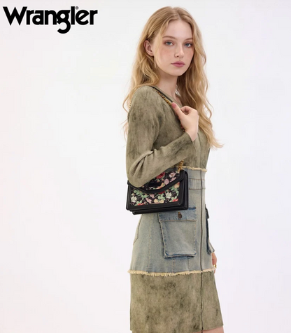 Wrangler Floral Print Chain Crossbody Bag