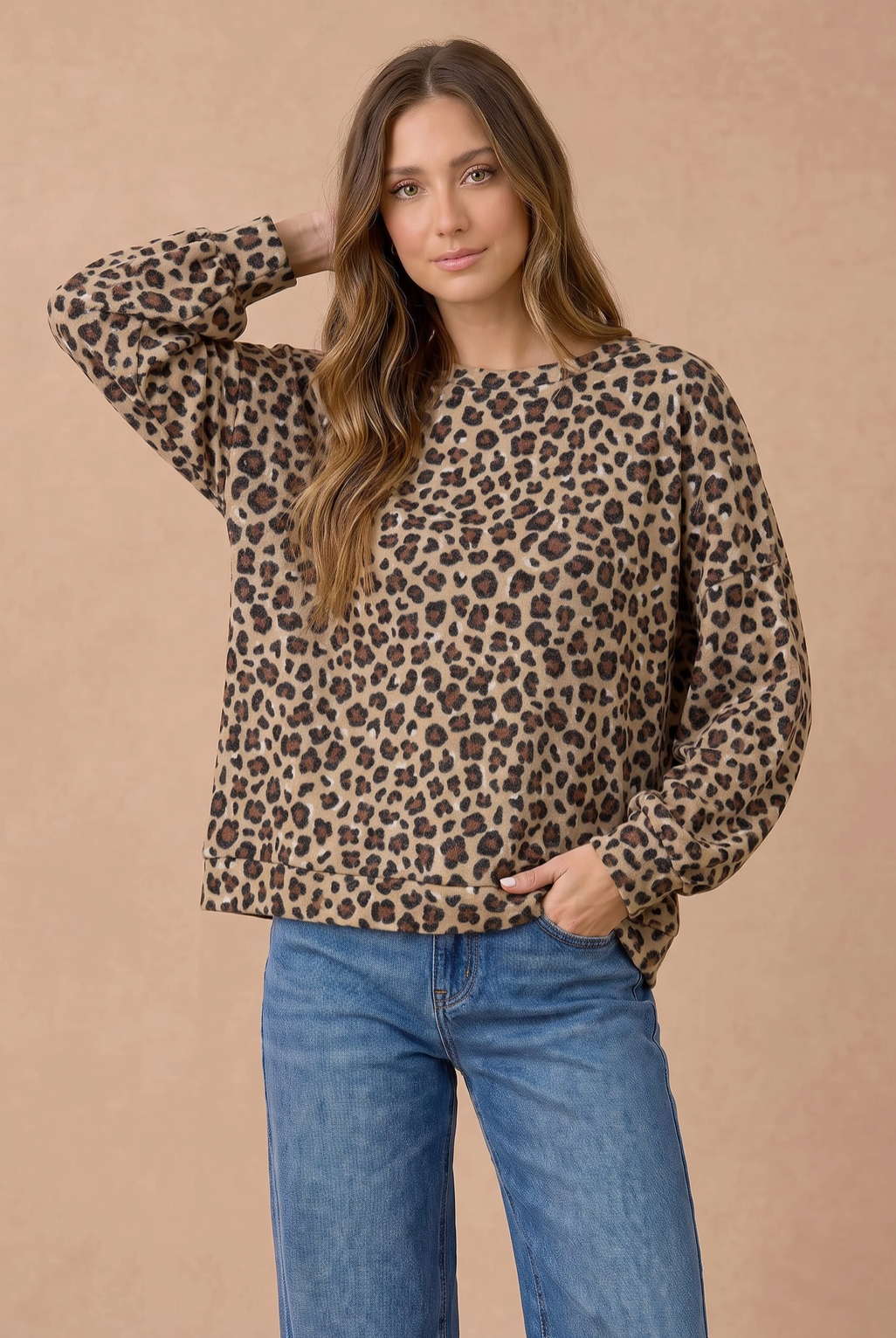Leopard Cozy Knit Top