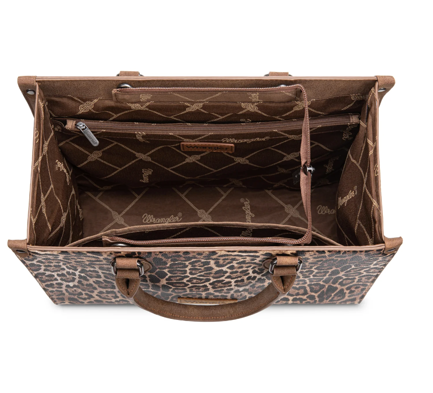 Wrangler Leopard Print Wide Tote Bag/Crossbody