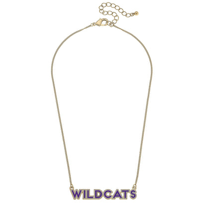 Kansas State Wildcats Outline Enamel Necklace in Purple/Gray