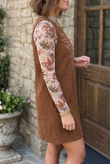 Embroidery Western Corduroy Dress