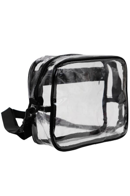 Clear Crossbody Messenger Travel Bag-Black