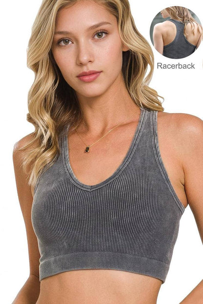 `Washed Seamless Tank Top - Zenana: ASH GREY-149910 / L/XL
