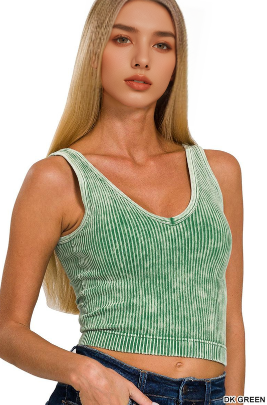 Zenana Washed Seamless Rib Tank