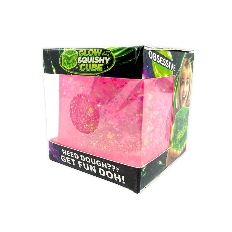 Fun Doh Glow in the Dark Squishy Sparkle Cube