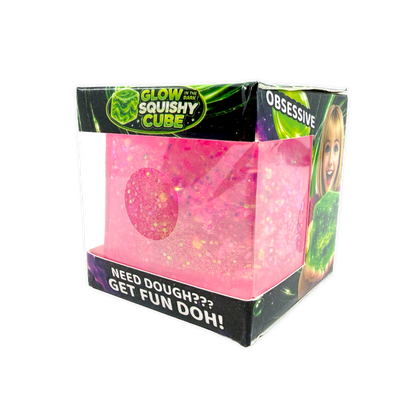 Fun Doh Glow in the Dark Squishy Sparkle Cube