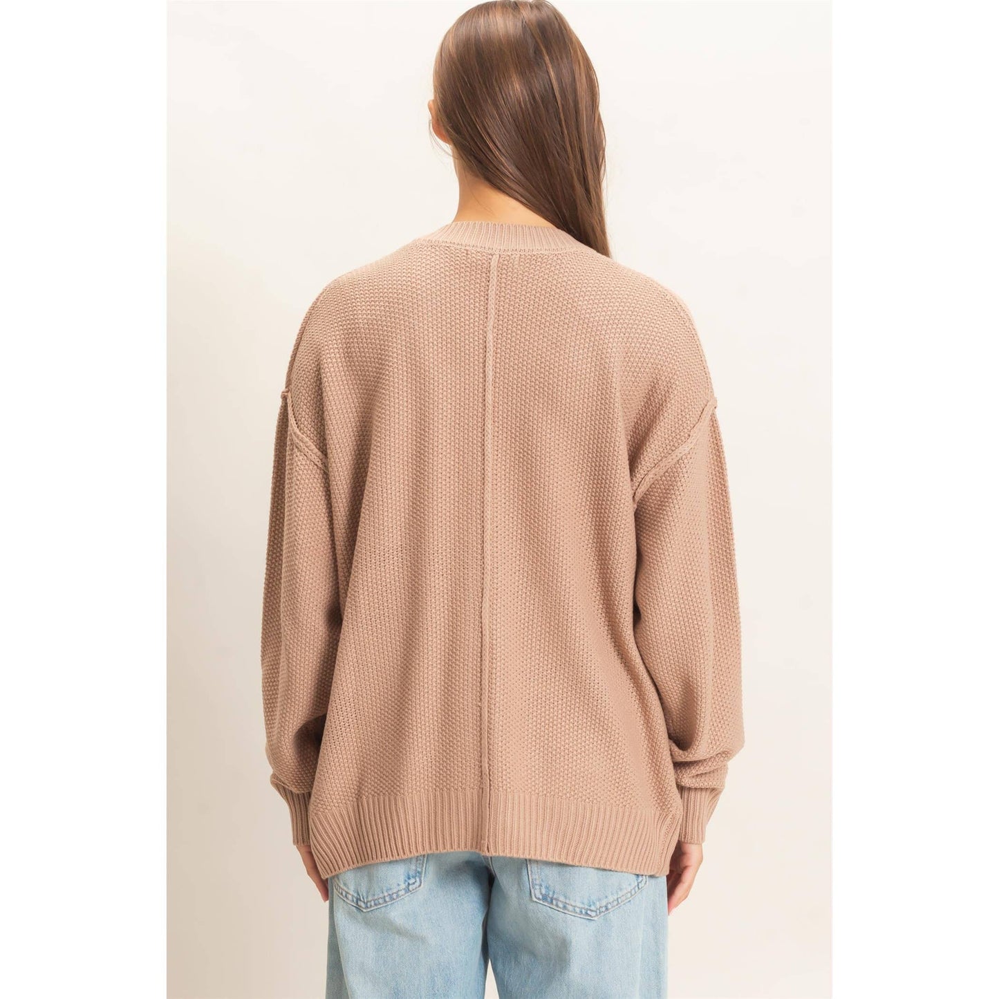 Oversized Knit Cardigan- Taupe