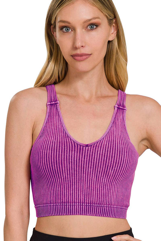 Ribbed Bralette- Plum