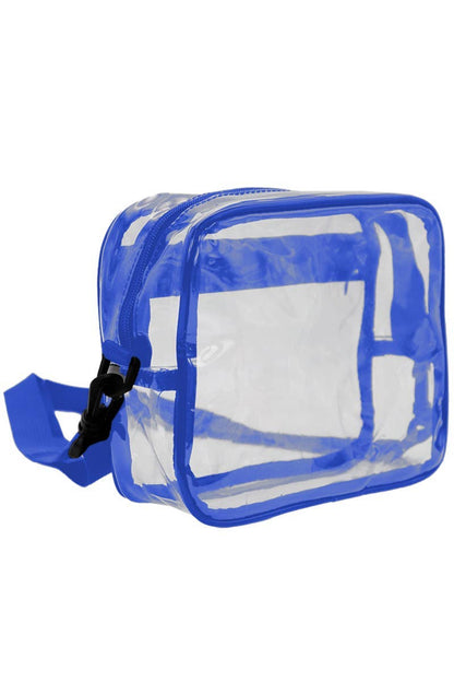Clear Crossbody Messenger Travel Bag- Blue