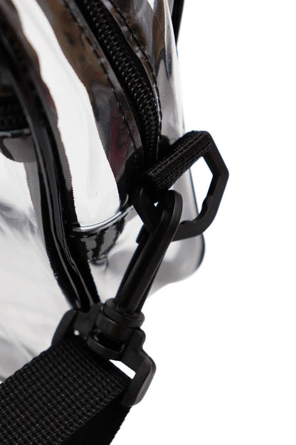 Clear Crossbody Messenger Travel Bag-Black