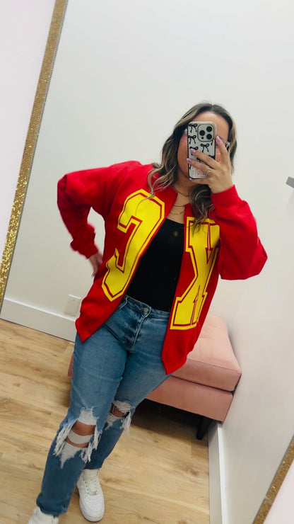 Red KC Cardigan