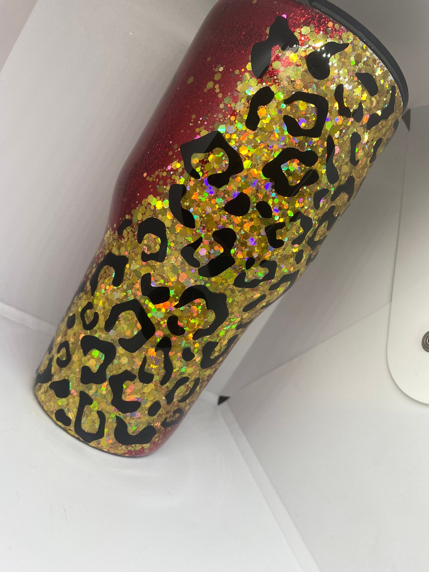 Chiefs Red/Gold Glitter Tumbler