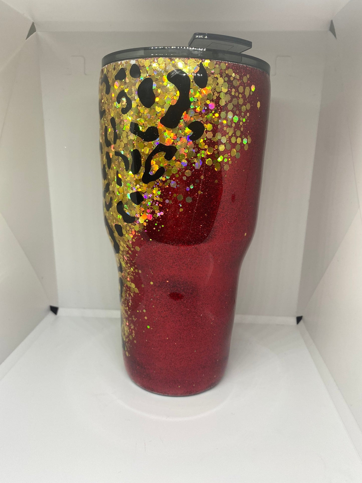 Chiefs Red/Gold Glitter Tumbler