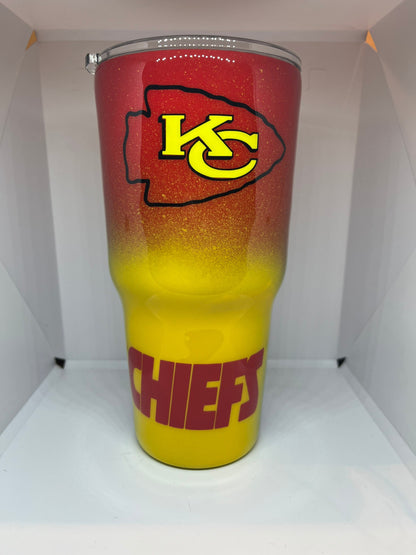 KU/Chiefs Tumbler-NO GLITTER