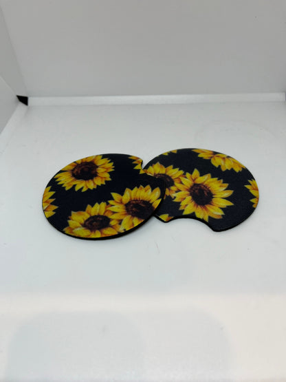 Rubber Sunflower Car/Table Coasters