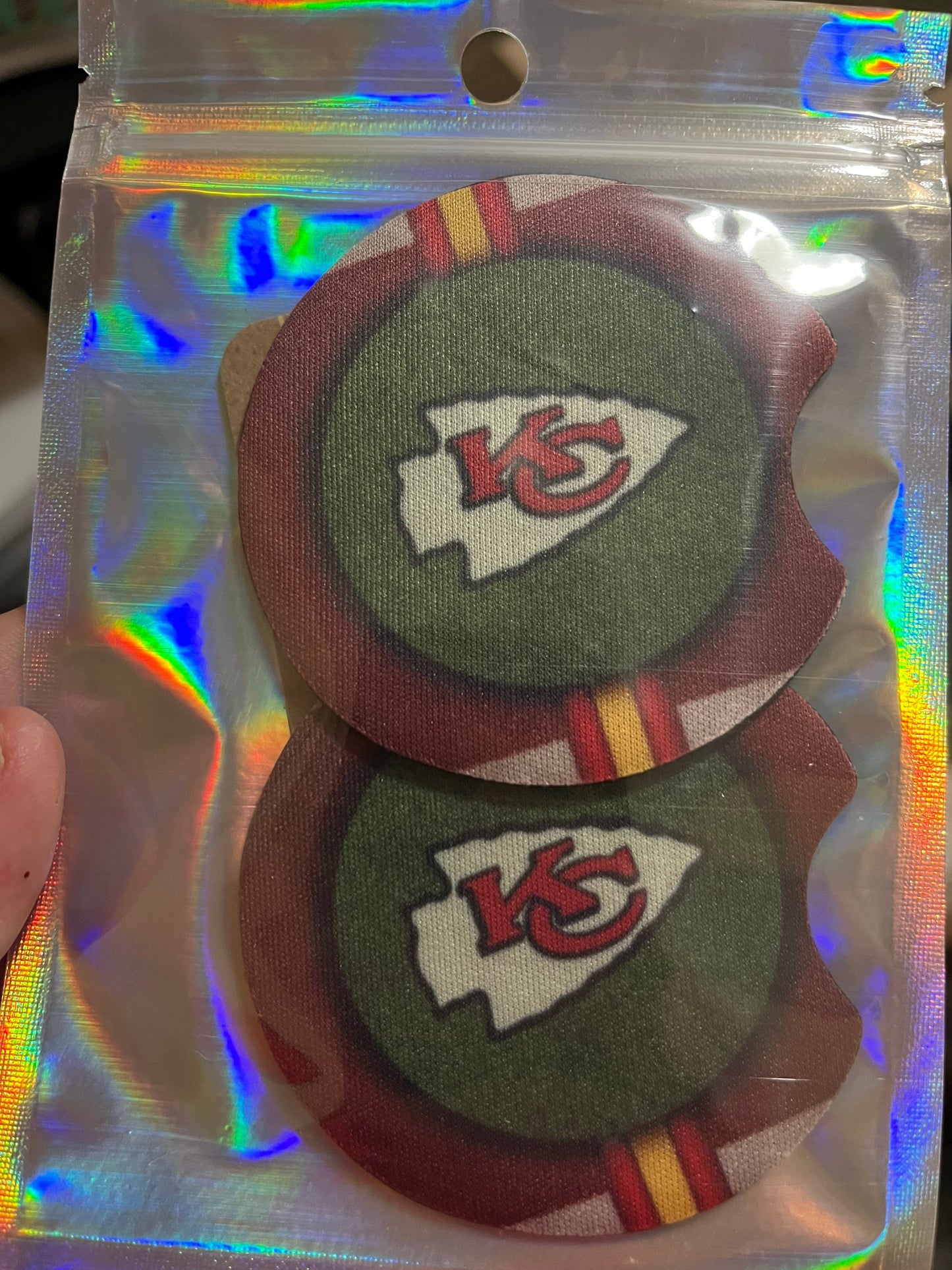 Kansas City Chiefs Football Car Coasters