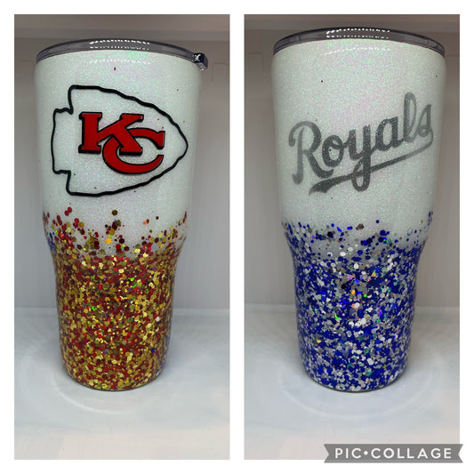 Glitter Chiefs/Royals Tumbler KC