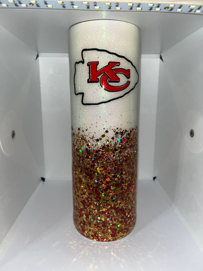 KC Kansas City Chiefs Glitter Tumbler